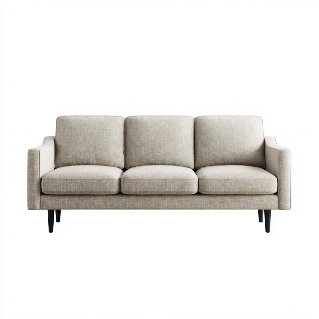 Canapé 3 places tissu 212x88x82 cm - beige - style moderne-Abodeixe