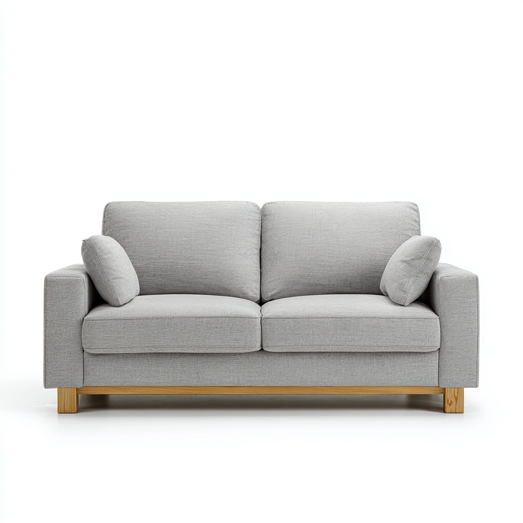 Canapé 3 places tissu 185x88x82 cm gris clair - Design moderne-Abodeixe