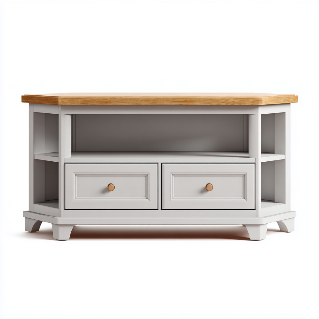 Meuble TV bois+MDF 130x42x60 cm - gris-marron clair - adapté au salon - design classique-Abodeixe