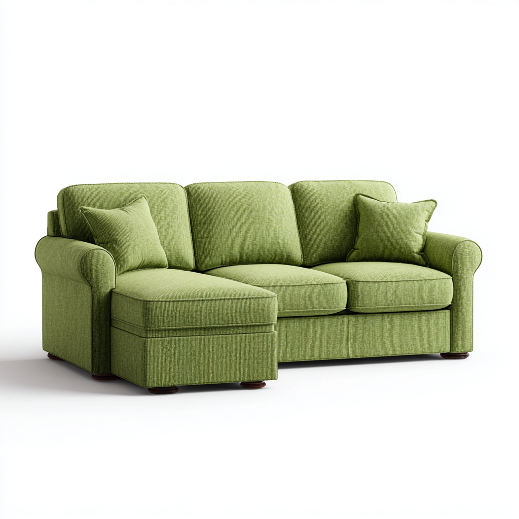 Canapé d'angle tissu 255x160x88 cm - vert - style moderne-Abodeixe