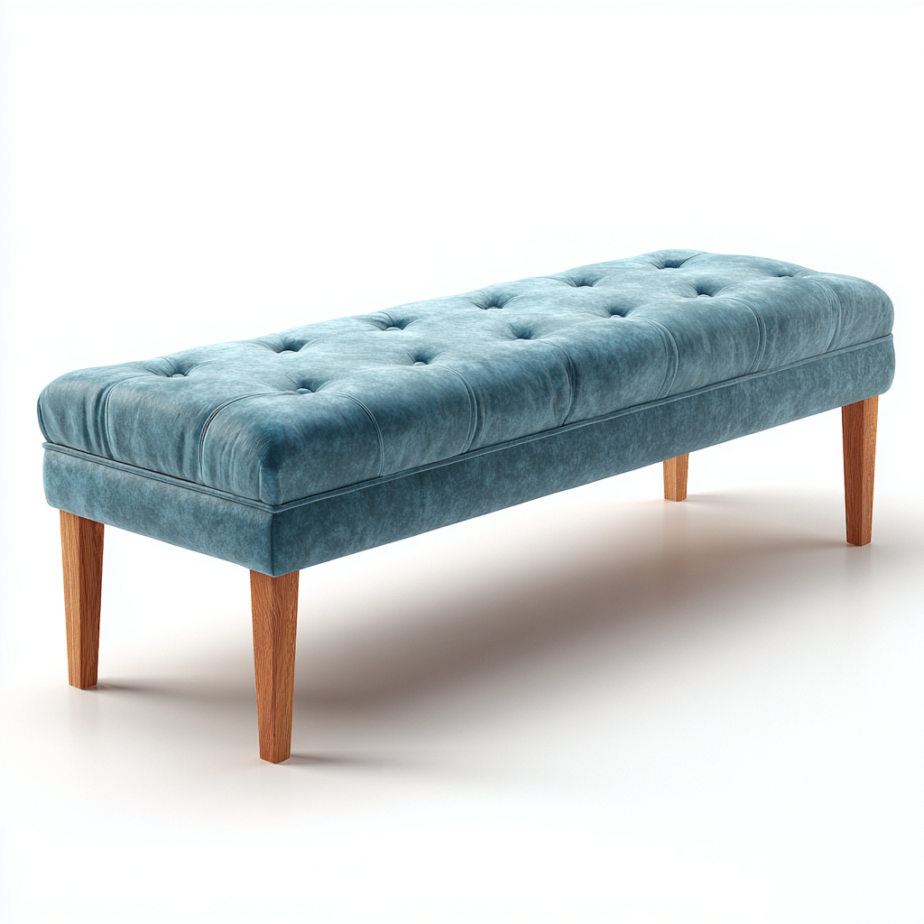 Banc d'entrée rembourré velours 110x40x45 cm - bleu turquoise - design moderne-Abodeixe