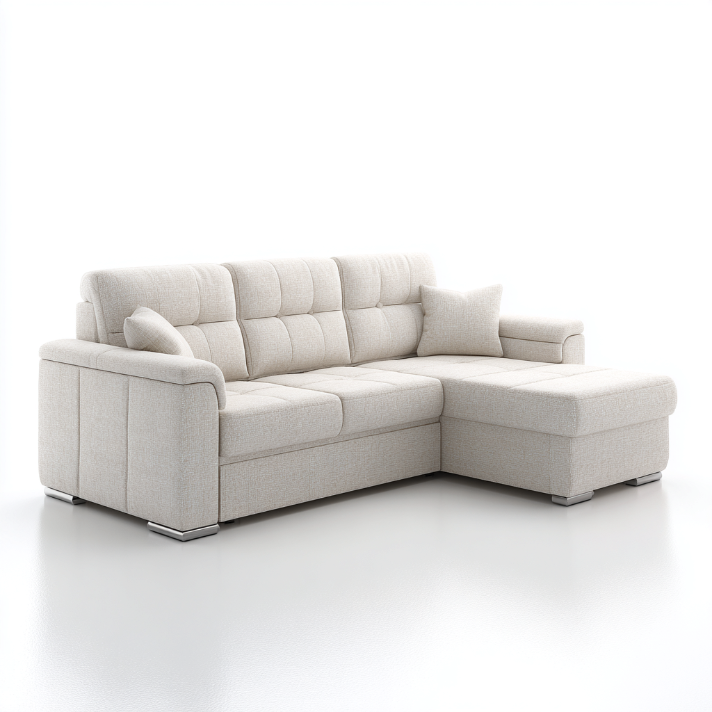 Canapé d'angle tissu 160x90x85 cm - beige - design moderne-Abodeixe