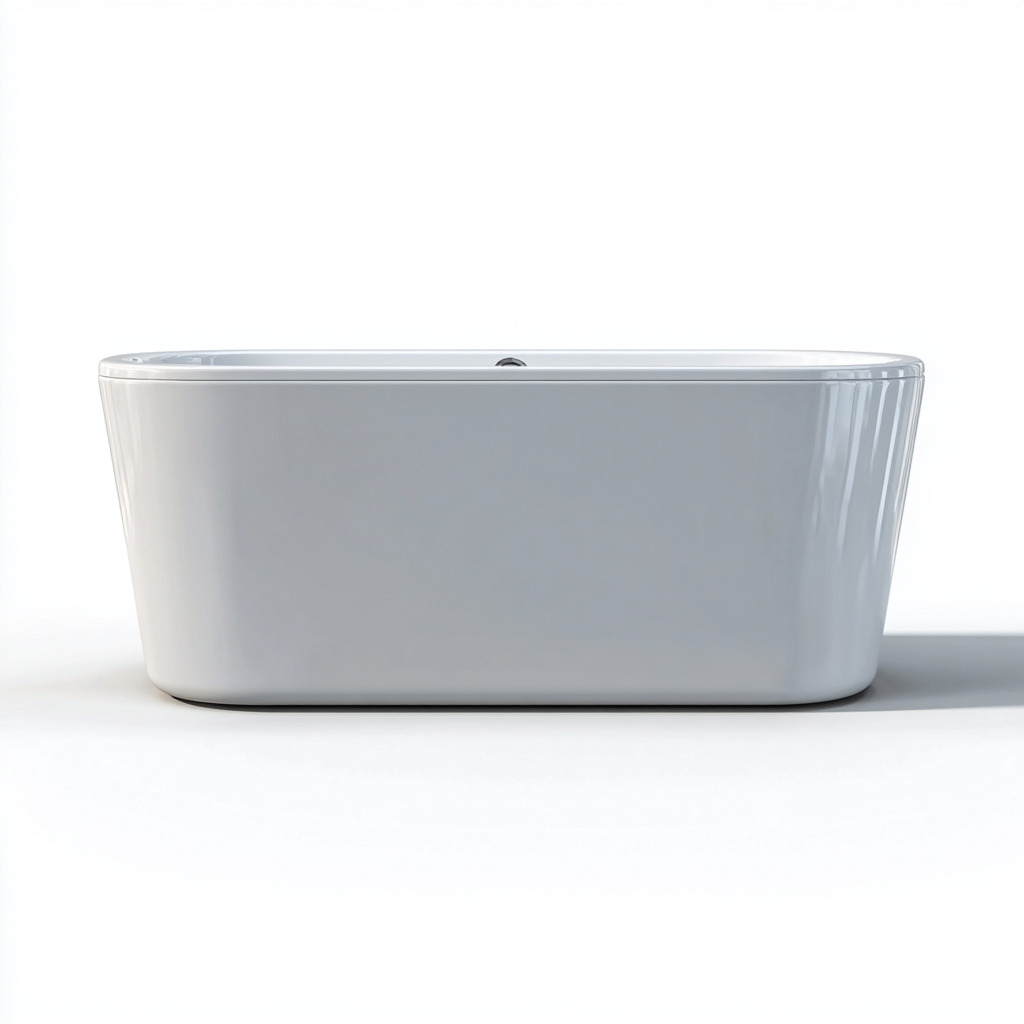 Baignoire indépendante 165x75x60 cm - blanc - style minimaliste-Abodeixe