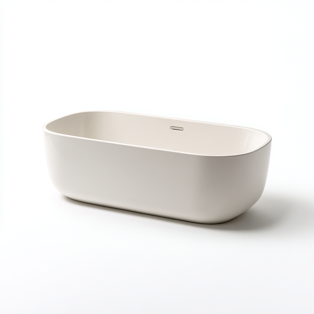 Baignoire en acrylique 160x70x55 cm - blanc - design moderne-Abodeixe