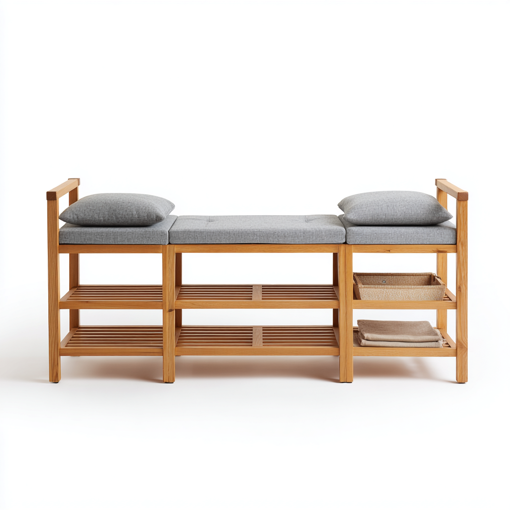 Meuble à chaussures bois 100x35x55 cm bois - banc avec espace ouvert-Abodeixe