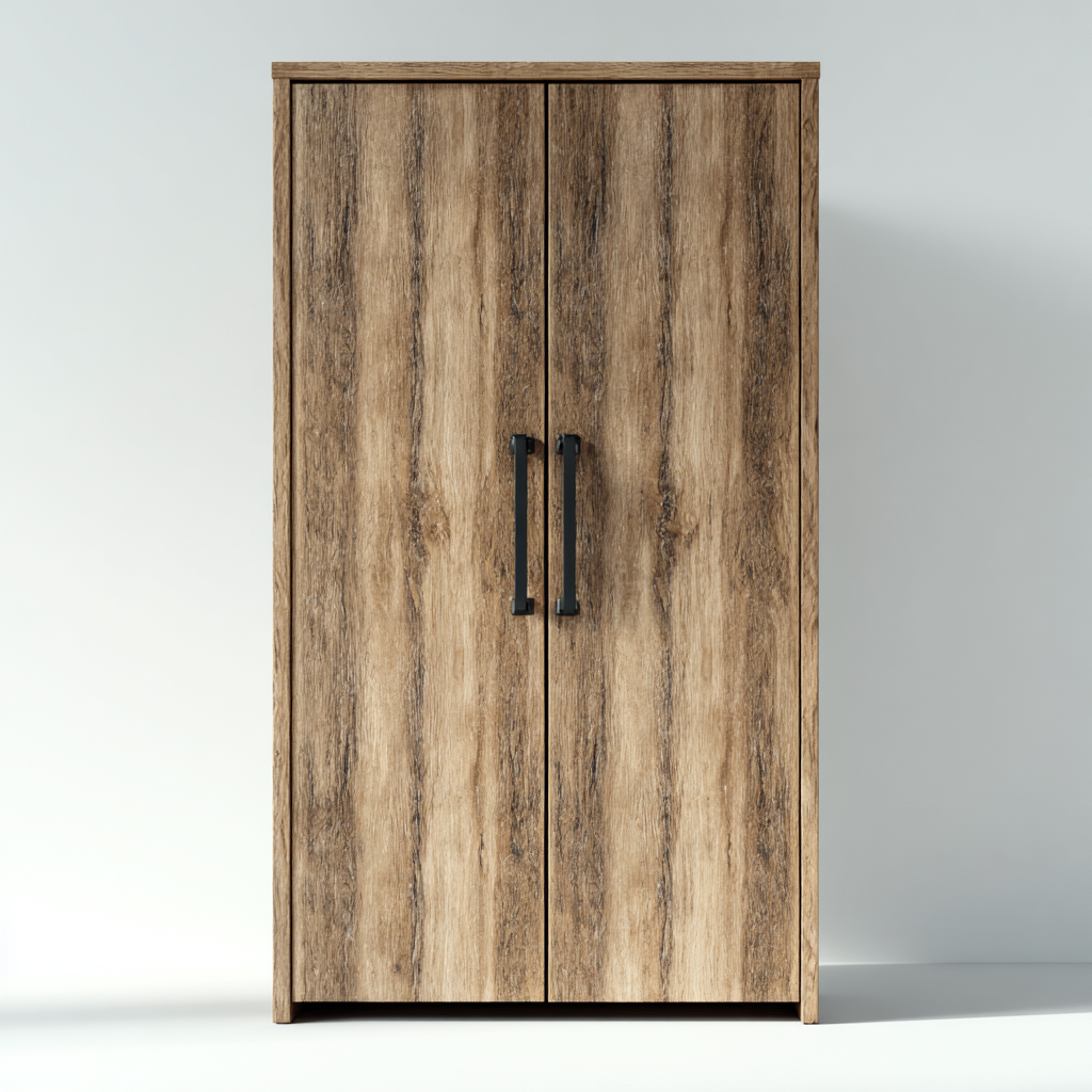 Armoire en bois 100x55x185 cm - bois brun - rangement - design moderne-Abodeixe