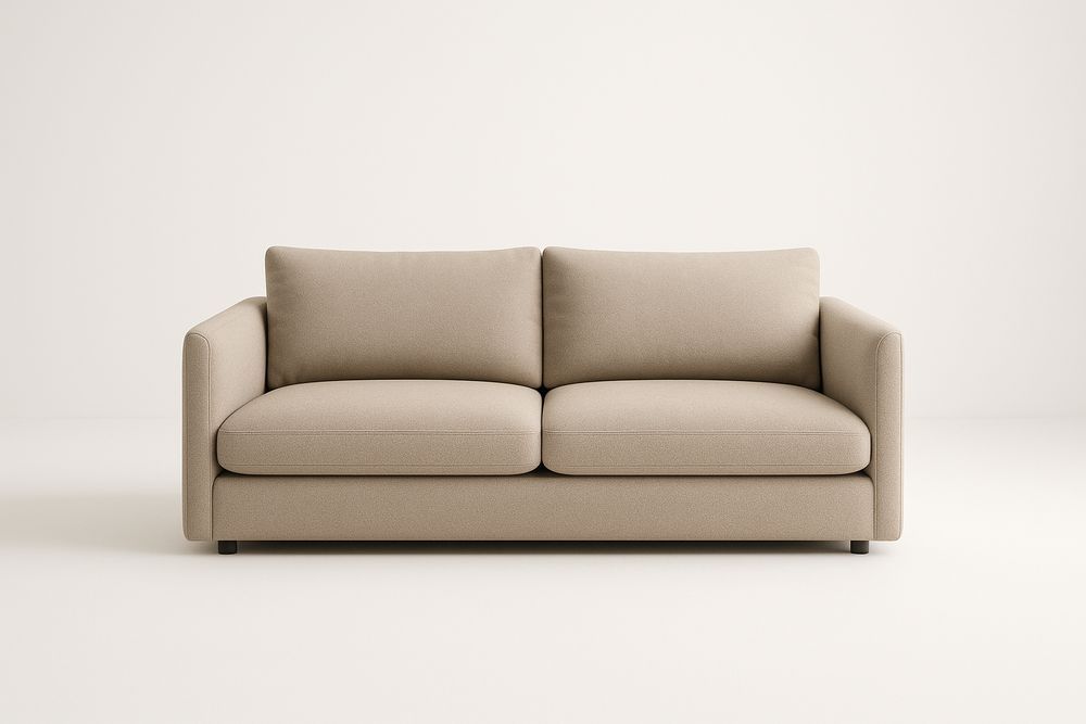 Canapé 2 Places Tissu Polyester Beige