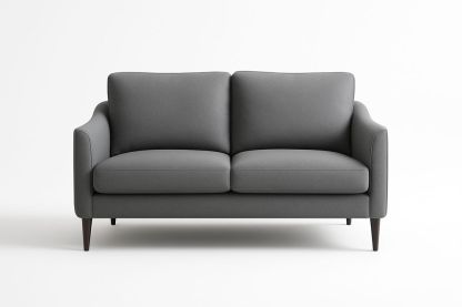 Canapé 2 places tissu polyester gris