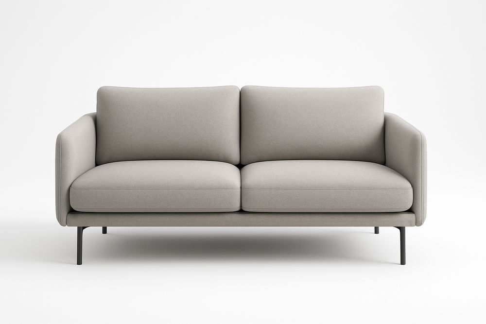 Canapé 2 Places en Tissu Gris avec Cadre Métal