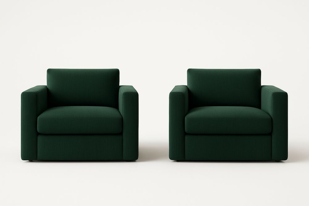 Lot de 2 fauteuils tissu vert 90x90x80 cm