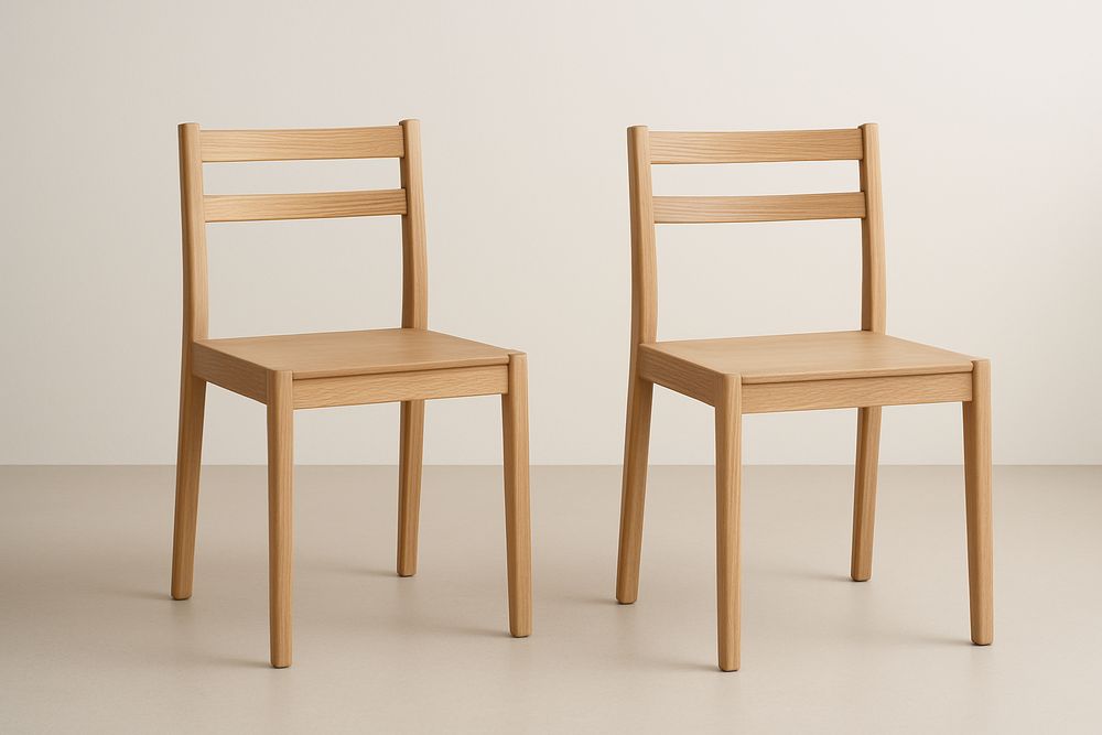 Set di 2 sedie in legno naturale 45x50x85 cm