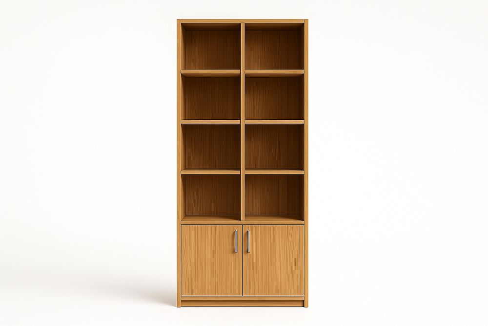 Bibliothèque en bois 6 étagères 2 portes 200x80x40 cm