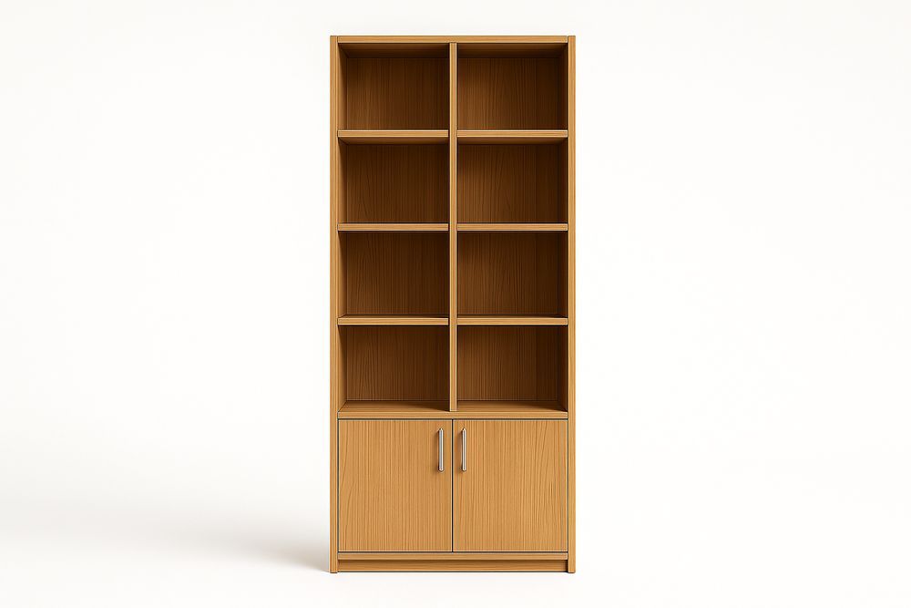 Bibliothèque en bois 6 étagères 2 portes 200x80x40 cm