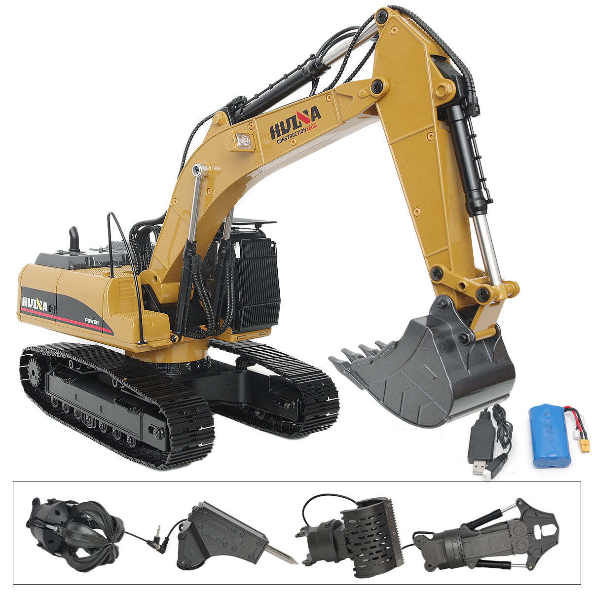 Huna 1580 1:14 All Metal Remote Control Excavator V5 (2026 Model)