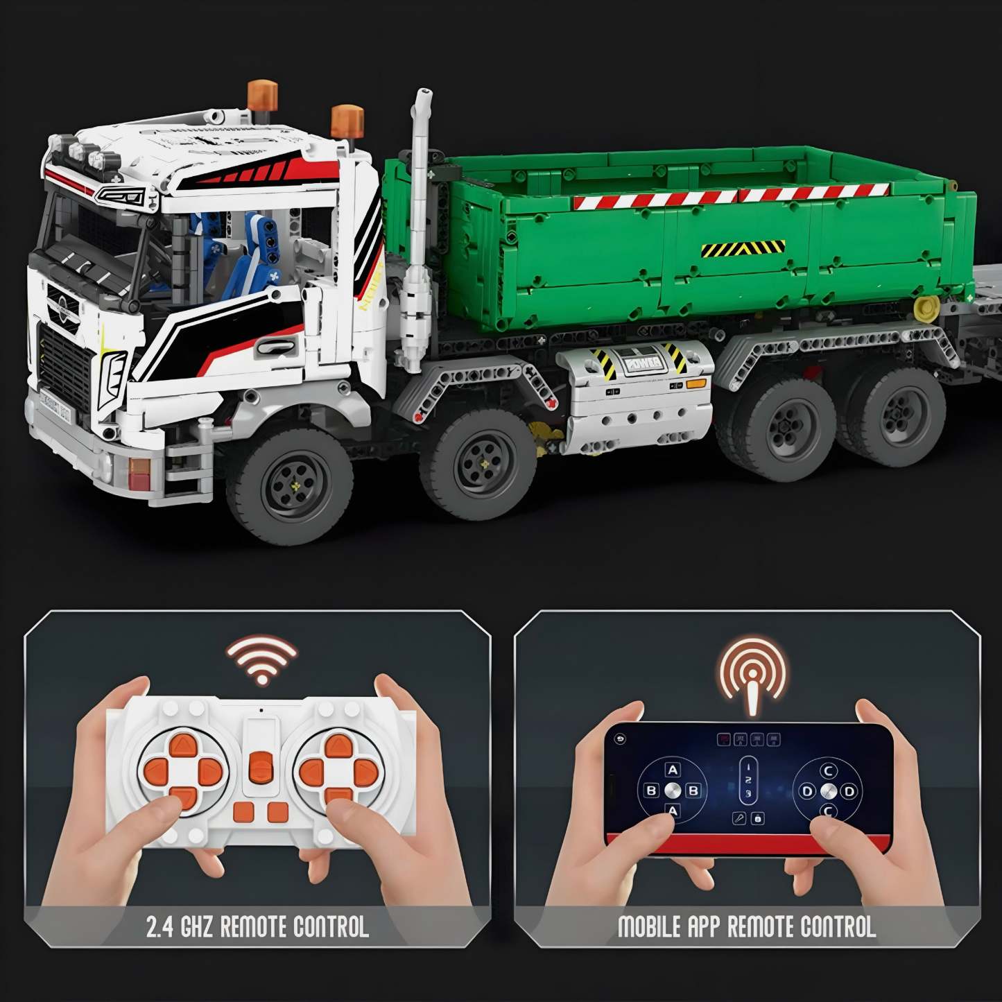 Remote Controlled Skip & Tow Truck | 2950pcs