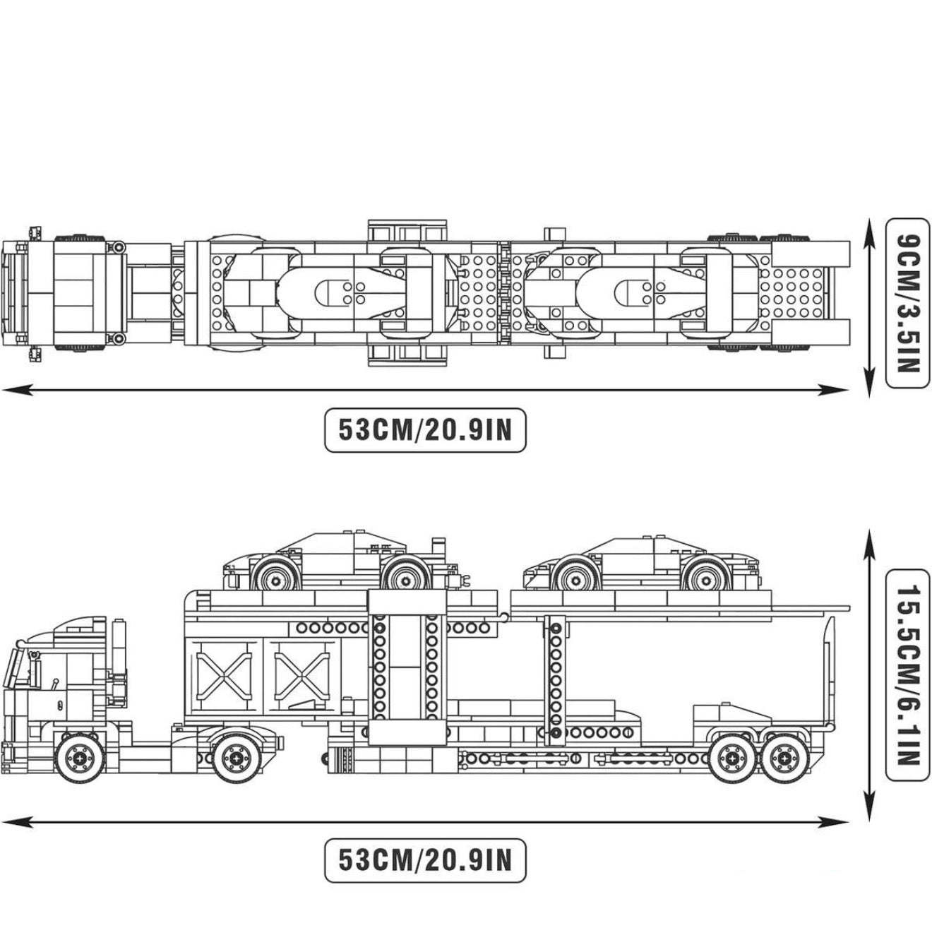 Sports Car Transporter Truck | 1004pcs