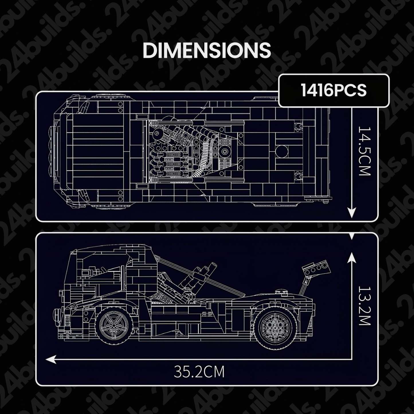 2,400HP "Iron Knight" Truck | 1606pcs