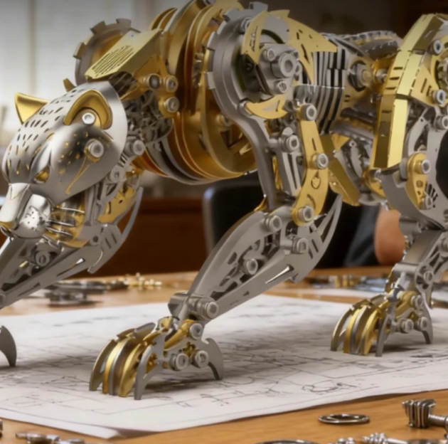 Mechanical assembly model simulation metal cheetah