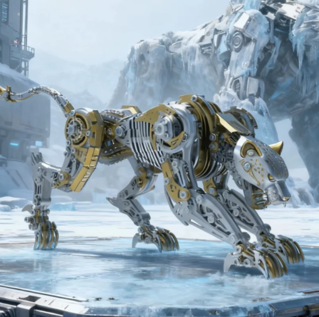 Mechanical assembly model simulation metal cheetah