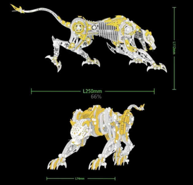 Mechanical assembly model simulation metal cheetah