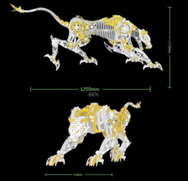 Mechanical assembly model simulation metal cheetah