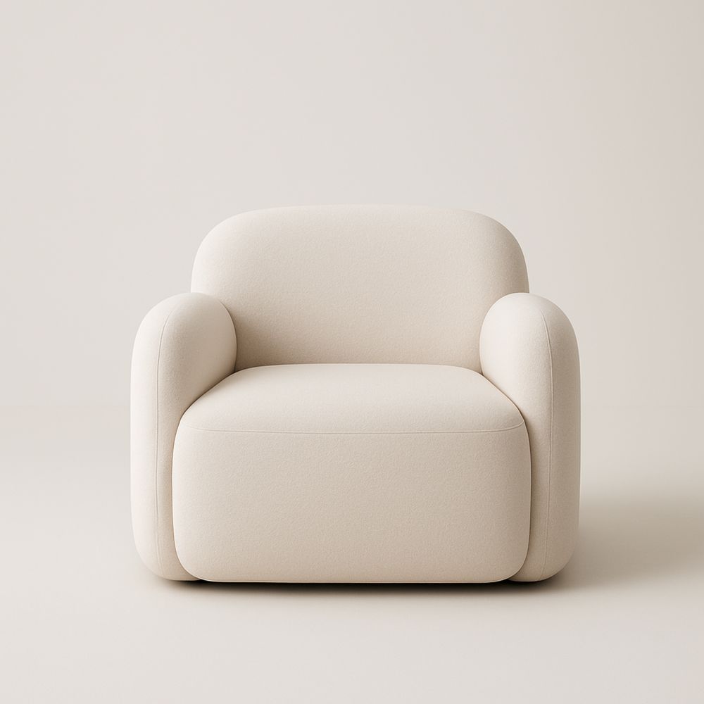 Poltrona in tessuto poliestere crema 90cm-Auraverilo