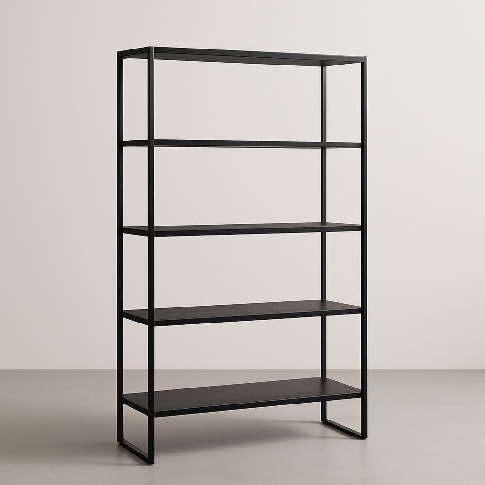 Scaffale in Acciaio Nero con 5 Ripiani 180cm-Auraverilo