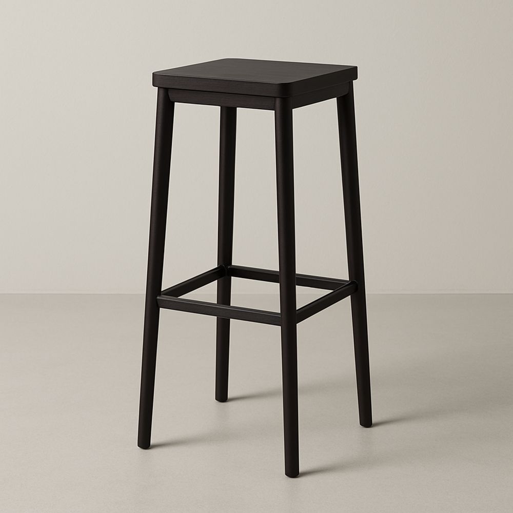 Sgabello alto in legno nero 75cm quadrato-Auraverilo