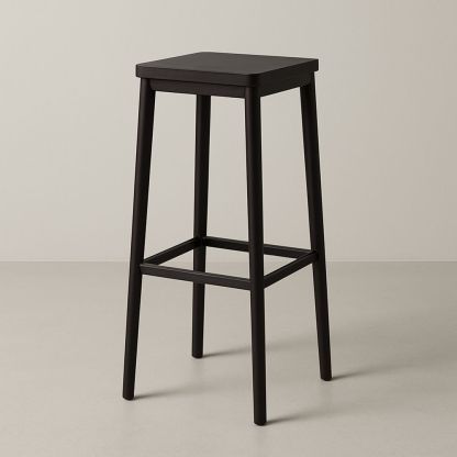 Sgabello alto in legno nero 75cm quadrato-Auraverilo