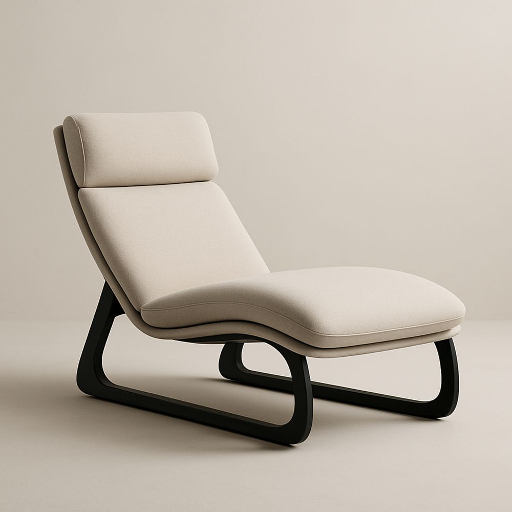 Chaise Longue in Legno Curvato Beige-Auraverilo