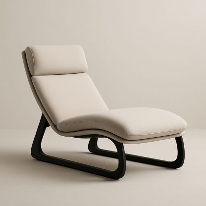 Chaise Longue in Legno Curvato Beige-Auraverilo