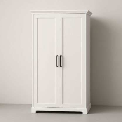 Armadio a Due Ante in Legno Bianco 180 cm-Auraverilo