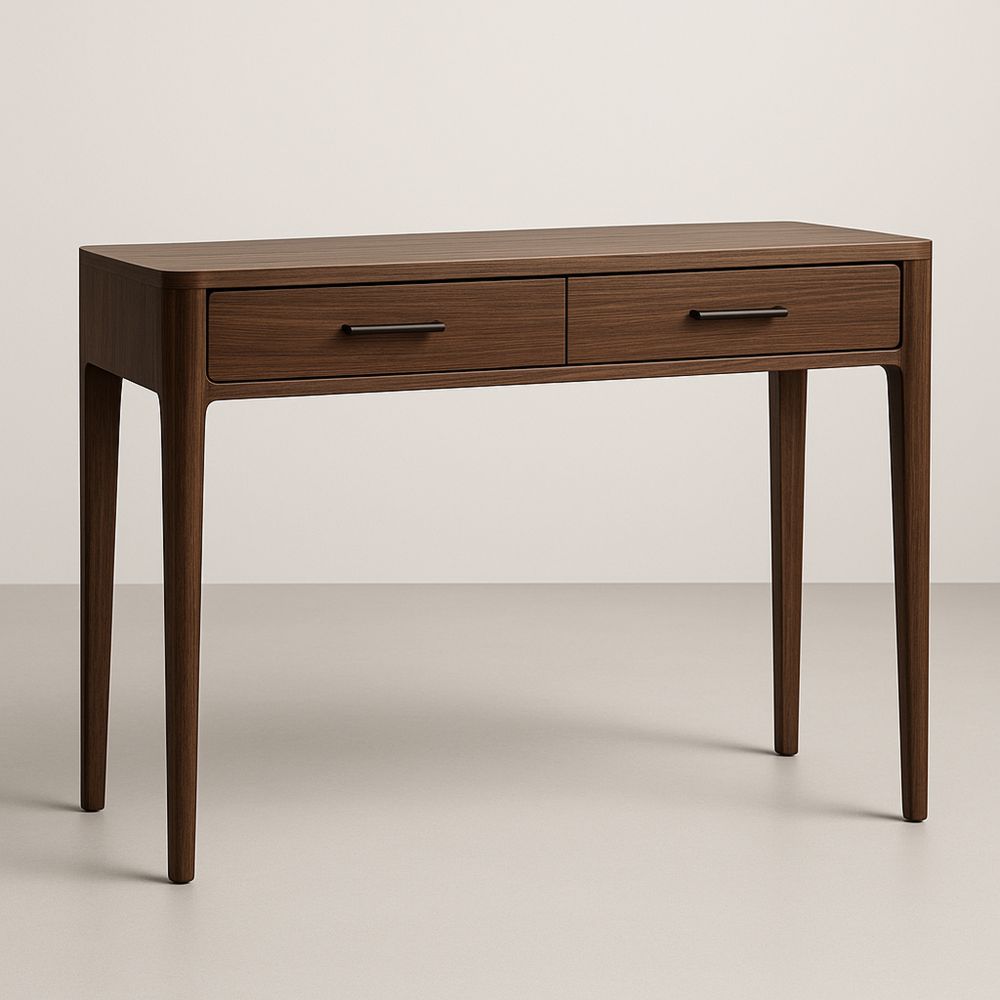 Consolle in Legno Massello 2 Cassetti Marrone-Auraverilo