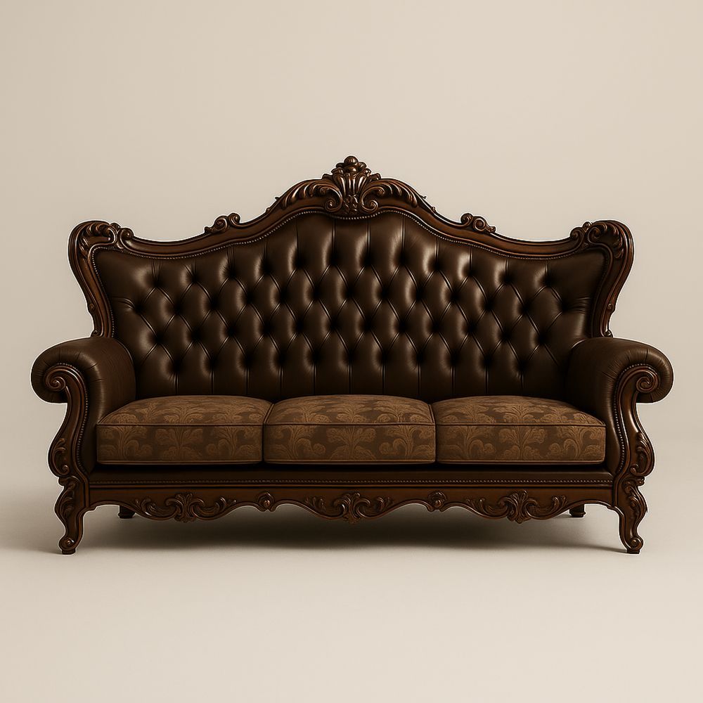 Divano Tre Posti Pelle Marrone 220cm-Auraverilo