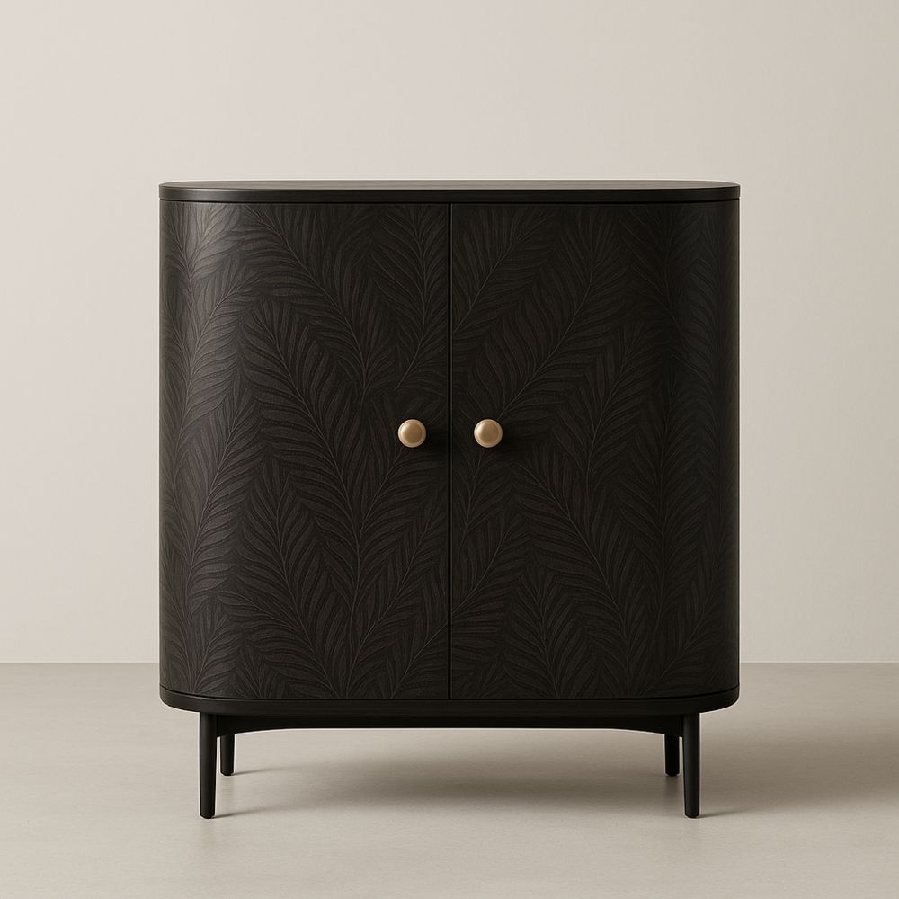 Credenza in MDF con impiallacciatura in legno nero-Auraverilo