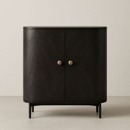 Credenza in MDF con impiallacciatura in legno nero-Auraverilo