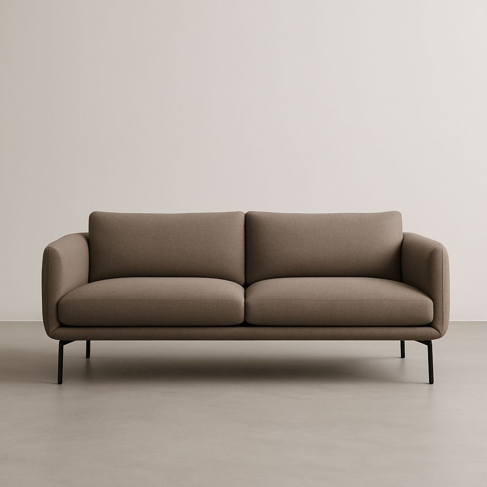 Divano tre posti in tessuto marrone 200cm-Auraverilo