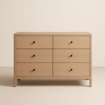 Cassettiera in legno ingegnerizzato con 6 cassetti colore Naturale-Auraverilo