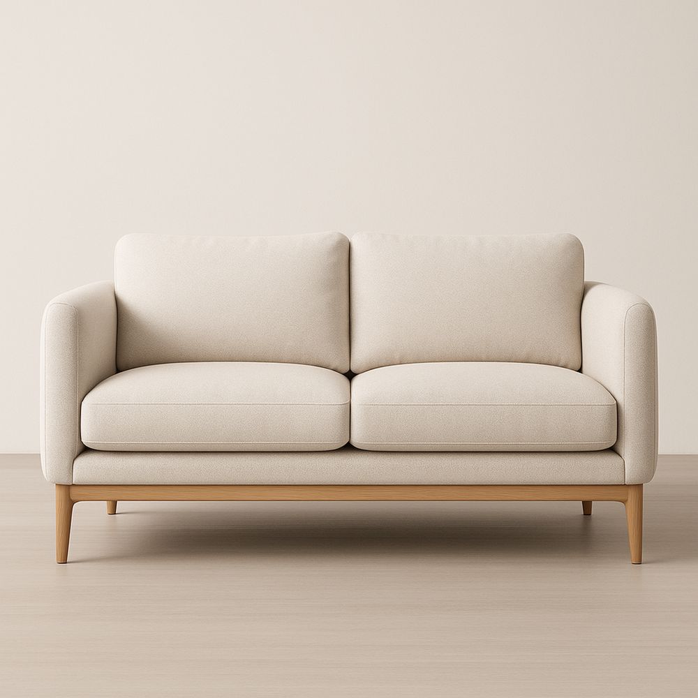 Divano a Due Posti in Tessuto con Gambe in Legno-Auraverilo