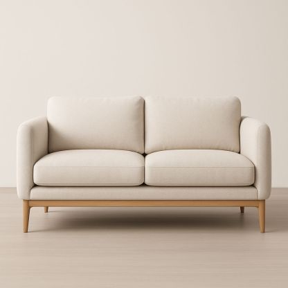 Divano a Due Posti in Tessuto con Gambe in Legno-Auraverilo