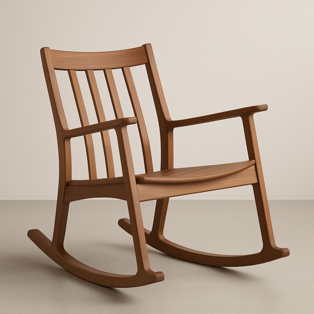 Sedia a Dondolo in Legno Massello Marrone-Auraverilo