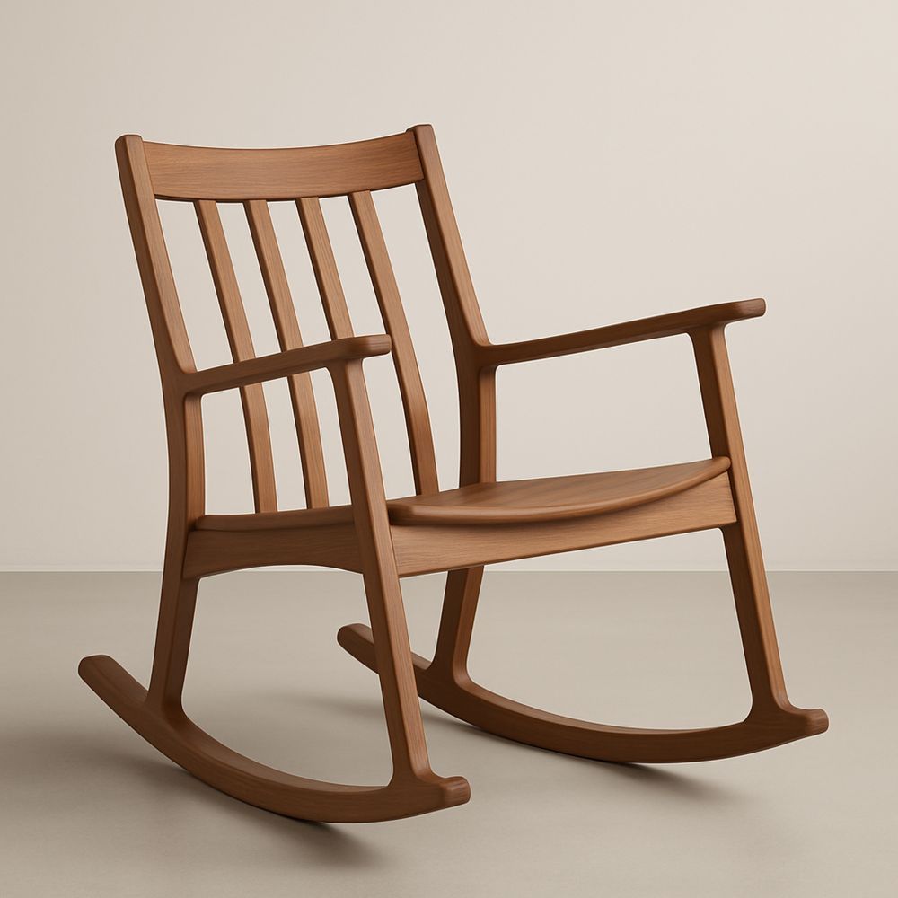 Sedia a Dondolo in Legno Massello Marrone-Auraverilo