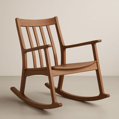 Sedia a Dondolo in Legno Massello Marrone-Auraverilo