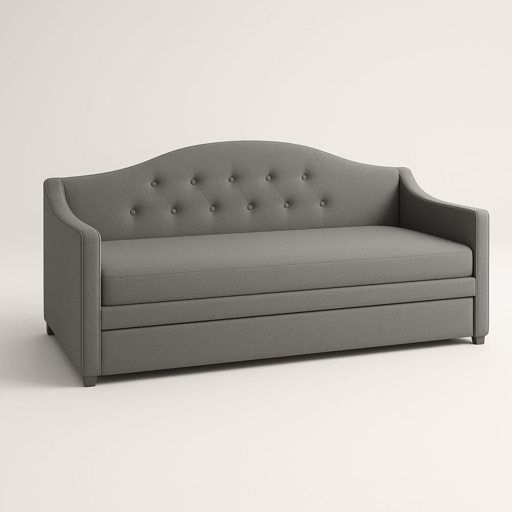 Divano Letto in Tessuto Grigio 203x85x89 cm-Auraverilo