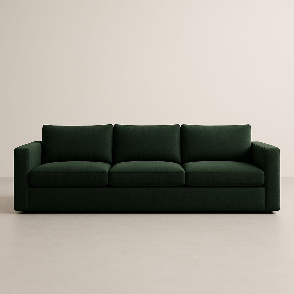 Divano a tre posti in tessuto verde 220 cm-Auraverilo