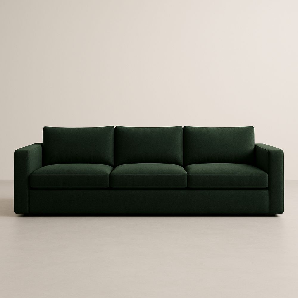 Divano a tre posti in tessuto verde 220 cm-Auraverilo