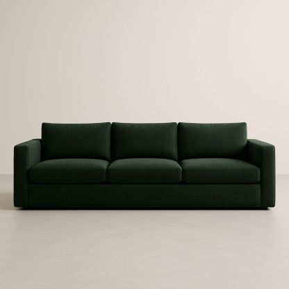 Divano a tre posti in tessuto verde 220 cm-Auraverilo