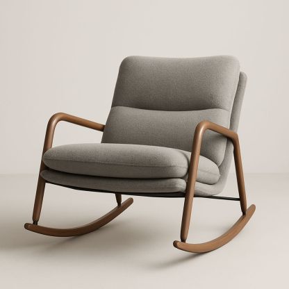 Sedia a Dondolo in Tessuto e Legno Grigio-Auraverilo