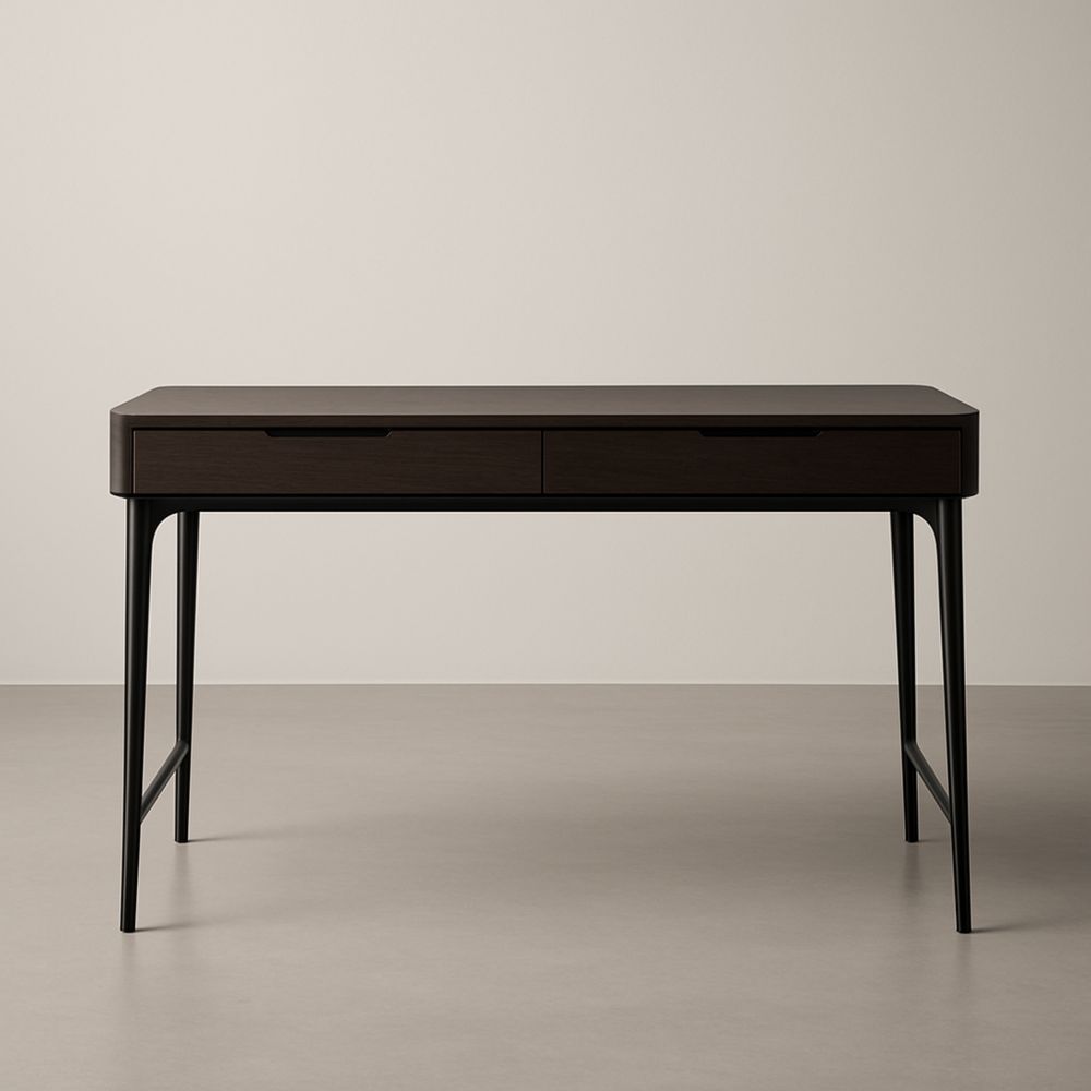 Scrivania in Legno con Gambe in Metallo Nero 120x60x75 cm-Auraverilo