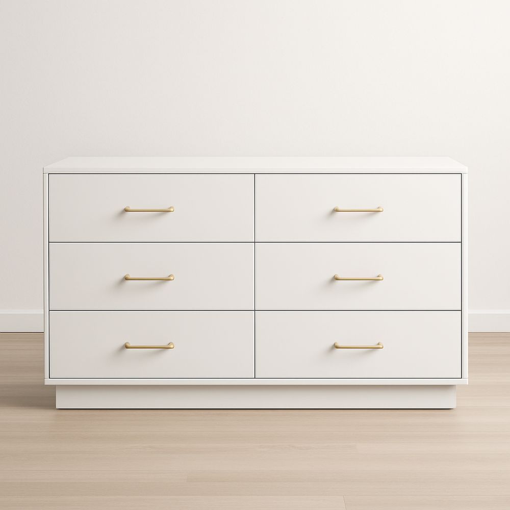 Cassettiera legno ingegnerizzato bianco 6 cassetti metallo-Auraverilo